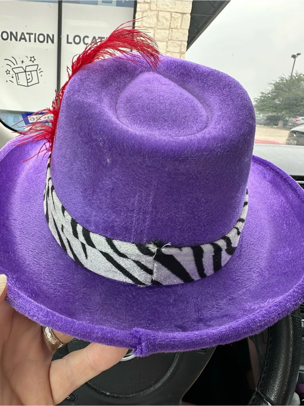 Pimp Martigrow Purple Felt Feather Band Unisex Fashion Hat